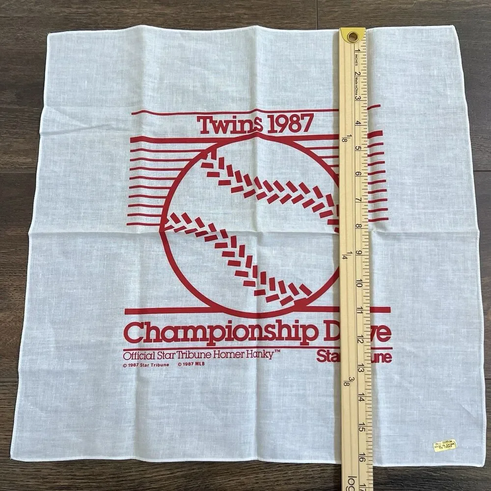 Vintage 1987 Minnesota Twins Homer Hanky Star Tribune Baseball Bandana